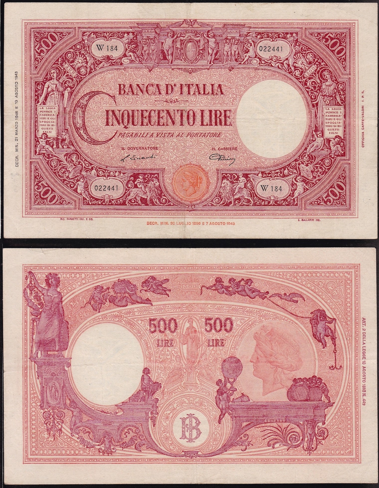 Raccolta di banconote e biglietti di banca, prevalentemente italiane e dell’area italiana (moltep...