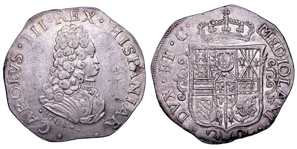 MILANO. CARLO III (poi VI), 1706-1711 (I periodo: Re di Spagna e Duca di Milano). Filippo o Carlo 1707.