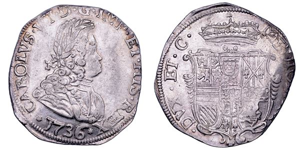 MILANO.  CARLO VI, (già III) 1711-1740 (II periodo: Imperatore e Duca di Milano). Filippo o Carlo 1736.