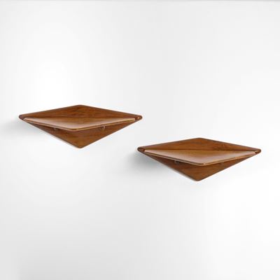 Prodotto in Italia (ca. 1950), Due comodini da parete in legno