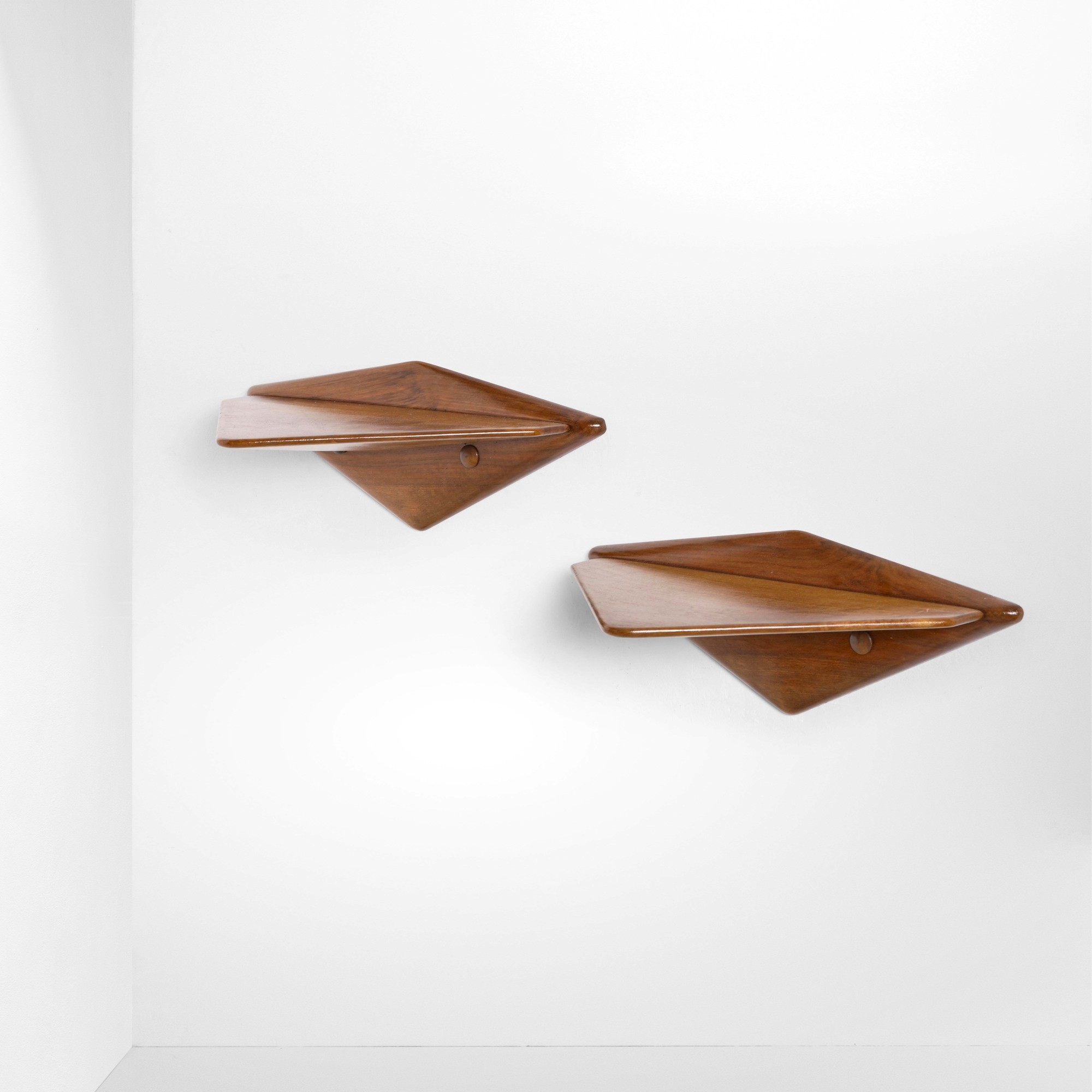 Prodotto in Italia (ca. 1950), Due comodini da parete in legno