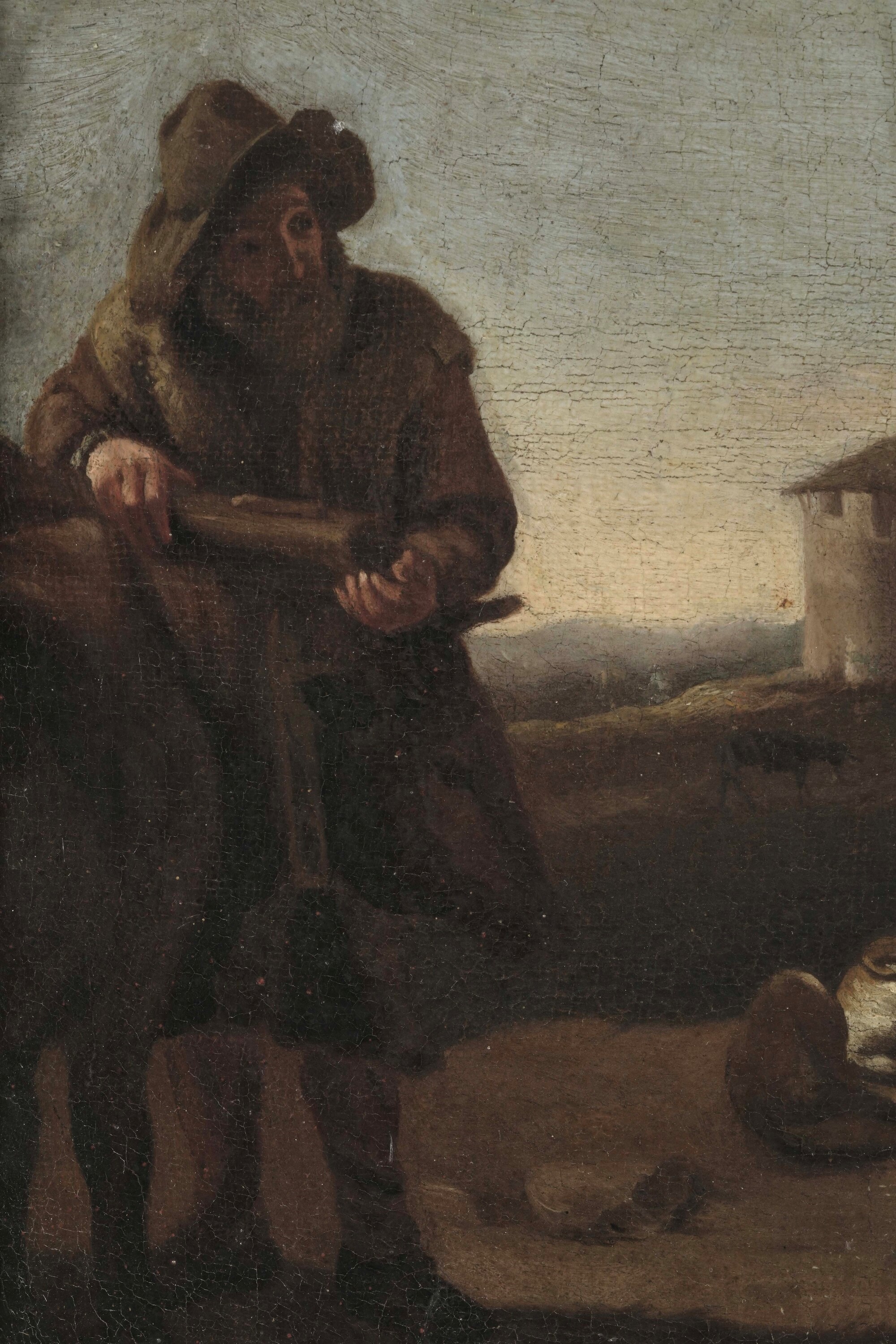 Michelangelo Cerquozzi - Scena di genere con popolani, olio su tela