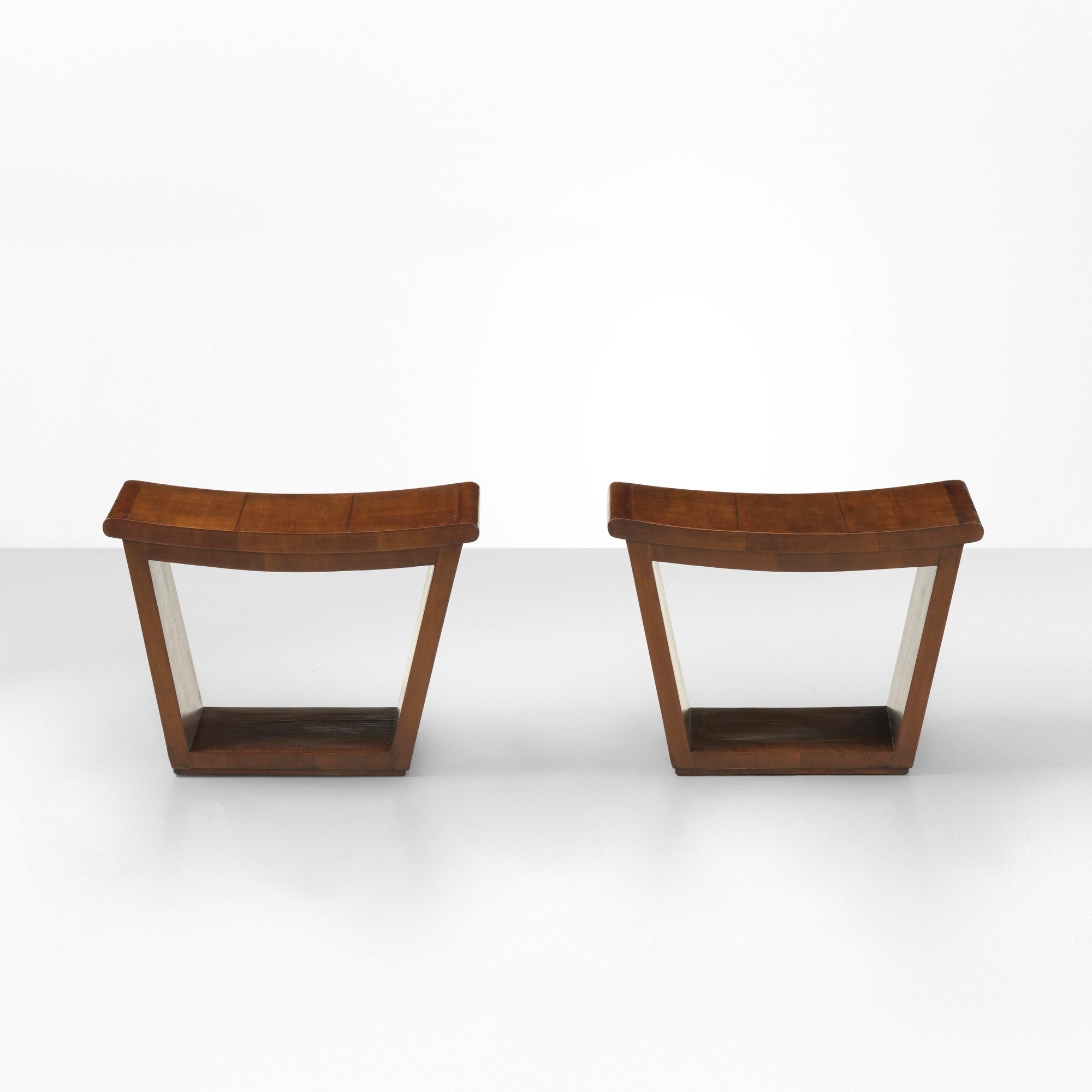 Due sgabelli in legno, struttura industriale (produzione italiana), ca. 1940