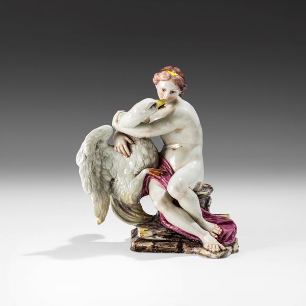 Manifattura Ginori, Doccia, periodo Lorenzo Ginori (1758 - 1791). Probabile modello di Girolamo Ticciati (1676 - 1744) Leda e il cigno