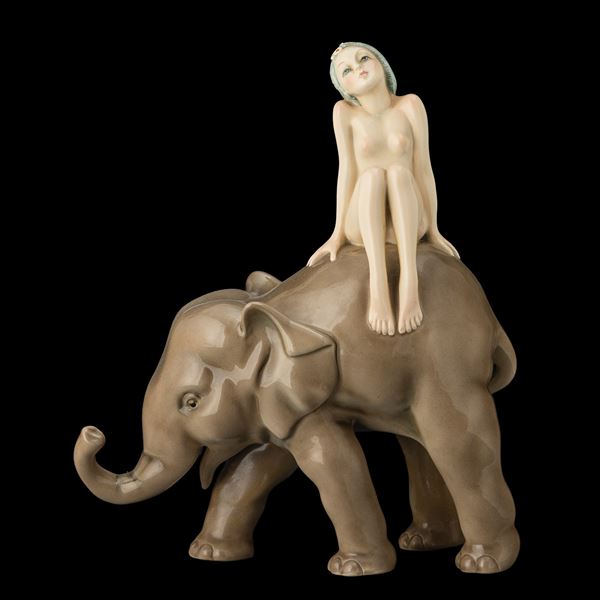 Lenci, Torino, 1935 ca Nudino su elefante