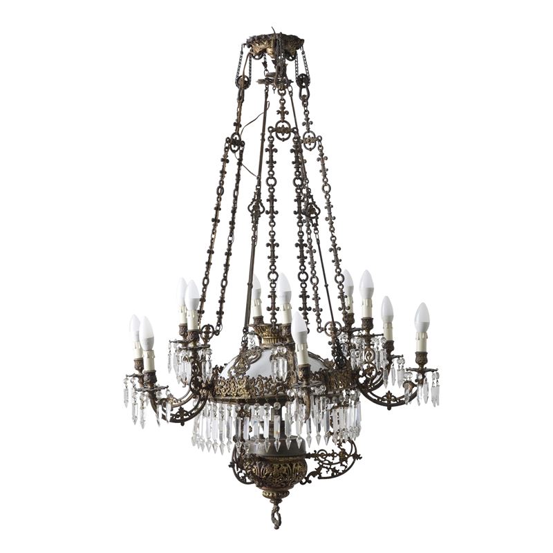 Lampadario. XX secolo  - Auction Italian Mansions - Cambi Casa d'Aste