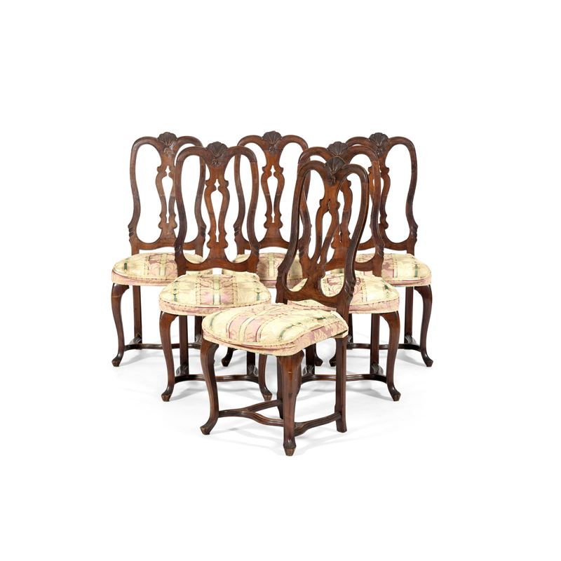 Sei sedie in stile settecentesco  - Auction Italian Mansions - Cambi Casa d'Aste