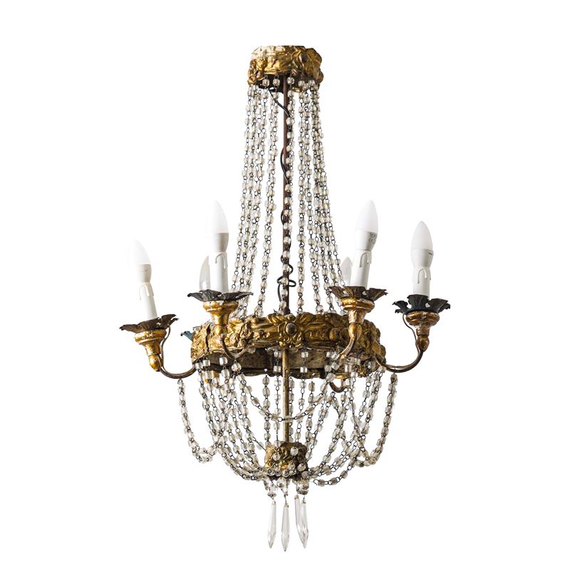 Lampadario a cesto. Genova, XVIII secolo  - Auction Italian Mansions - Cambi Casa d'Aste