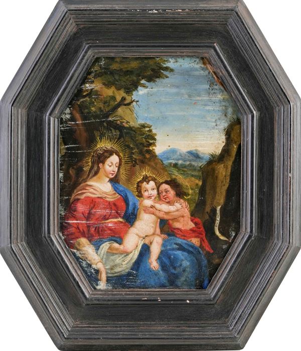 Scuola del XVIII secolo Madonna con Bambino e San Giovannino