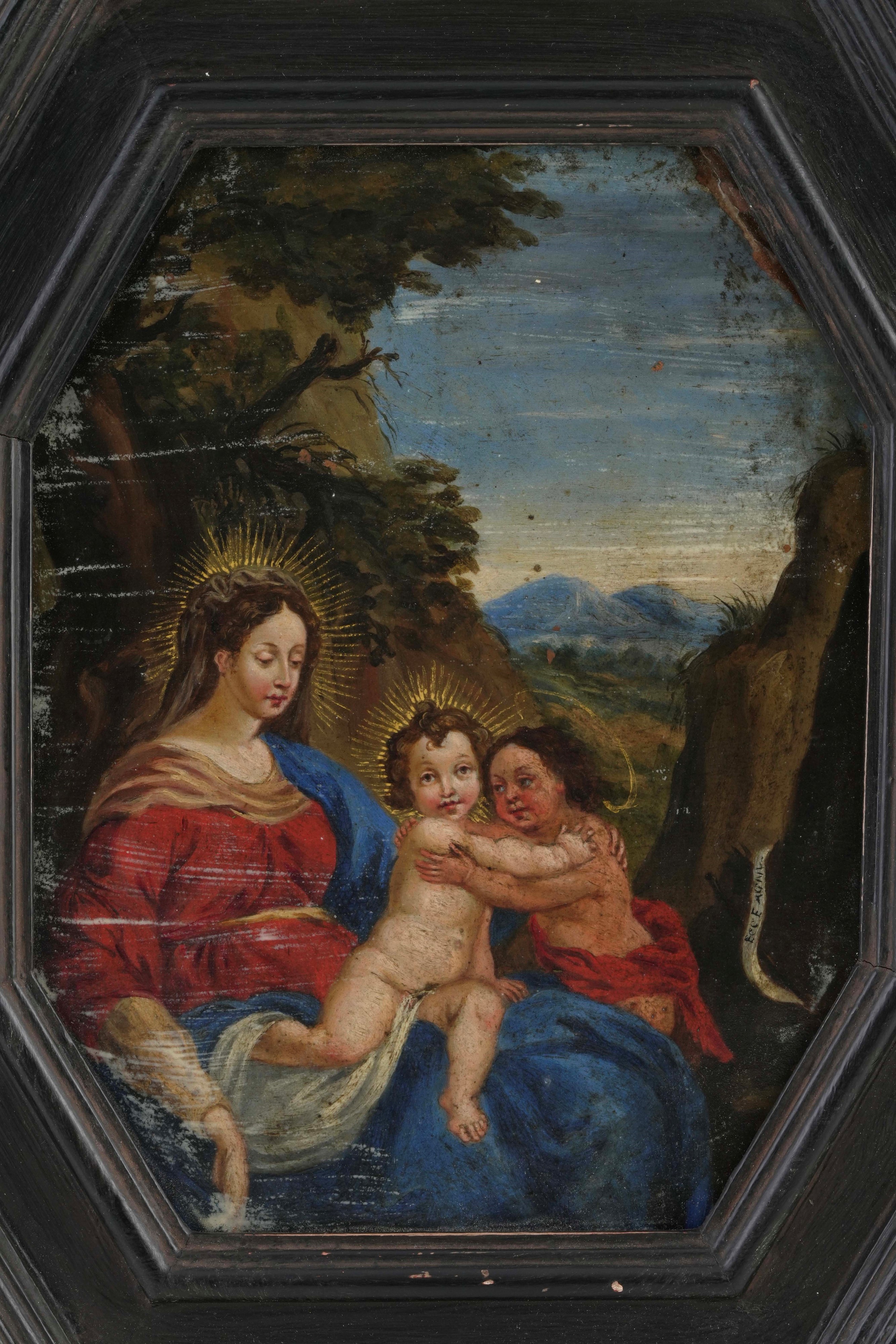 Scuola del XVIII secolo Madonna con Bambino e San Giovannino
