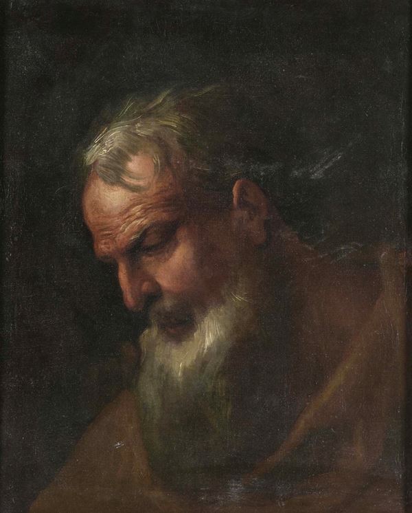 Scuola del XVIII secolo Profilo di uomo barbuto