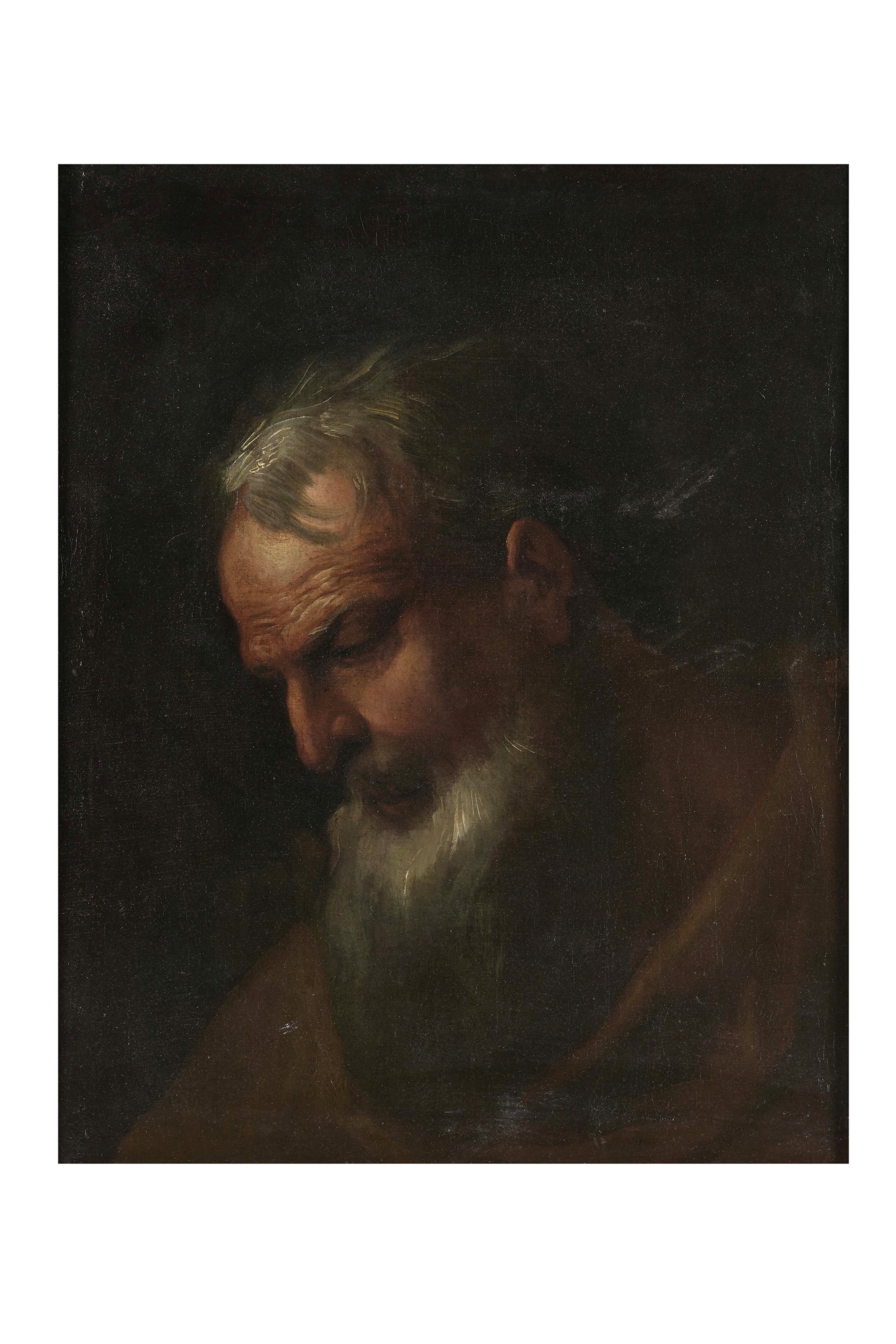 Scuola del XVIII secolo Profilo di uomo barbuto