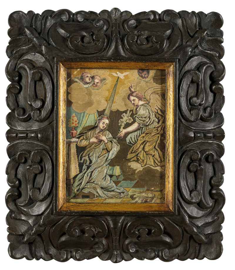 Piccolo tessuto ricamato, XVIII secolo  - Auction Italian Mansions - Cambi Casa d'Aste