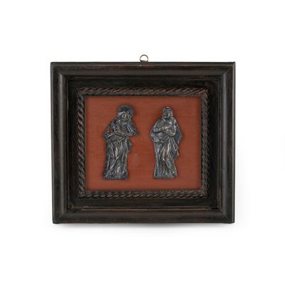 Rilievi di Santi, due esemplari in lamina d’argento, XIX-XX secolo
