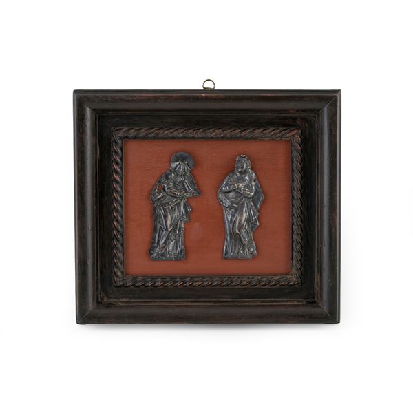 Due rilievi di Santi in lamina d’argento. XIX-XX secolo