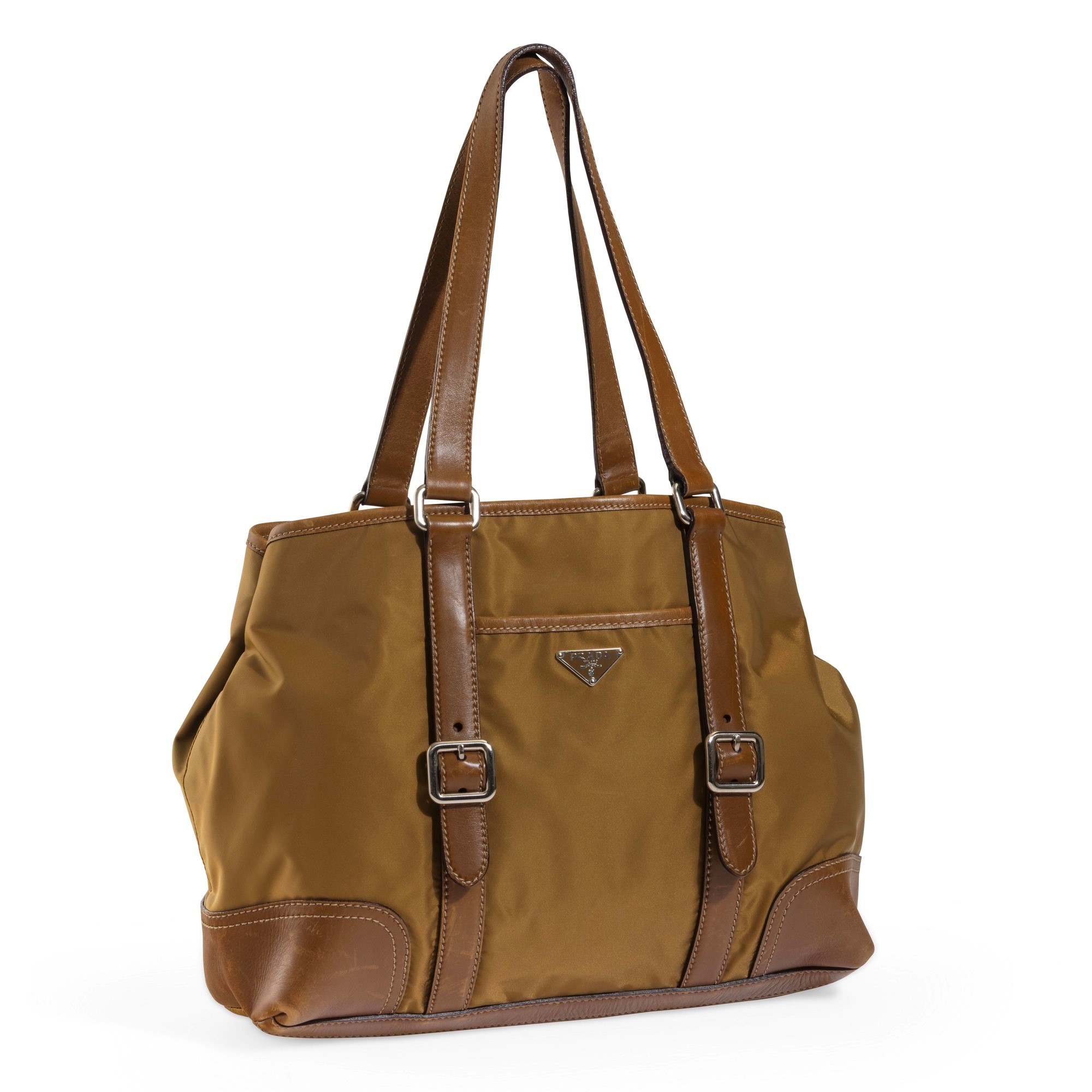 Prada - Borsa in nylon con inserti in pelle