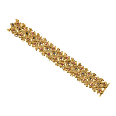 Bracciale con Piccoli Rubini e Zaffiri