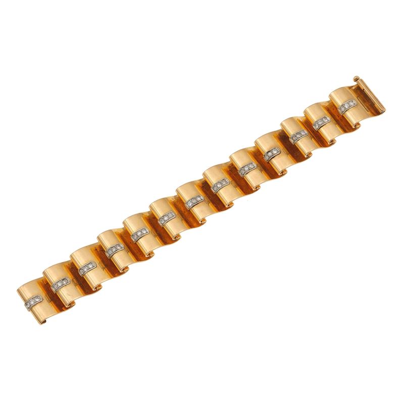 Diamond and gold bracelet  - Auction Fine Jewellery - Cambi Casa d'Aste