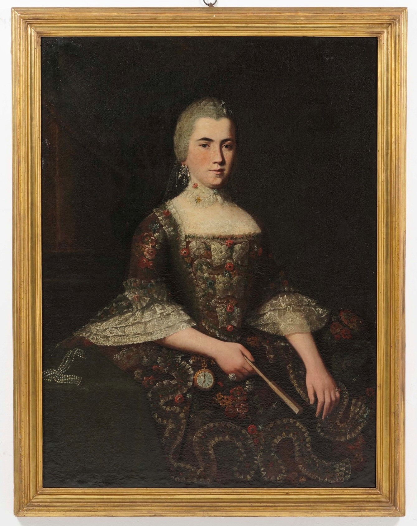 Scuola del XVIII secolo, Coppia di ritratti di coniugi, olio su tela