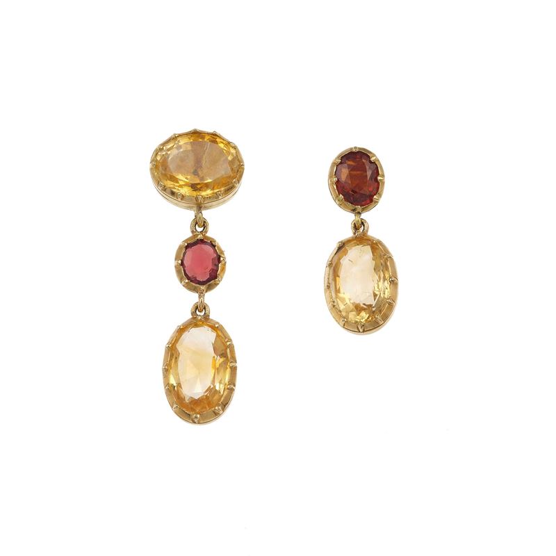 Orecchini pendenti con quarzi  - Asta Gioielli - Cambi Casa d'Aste