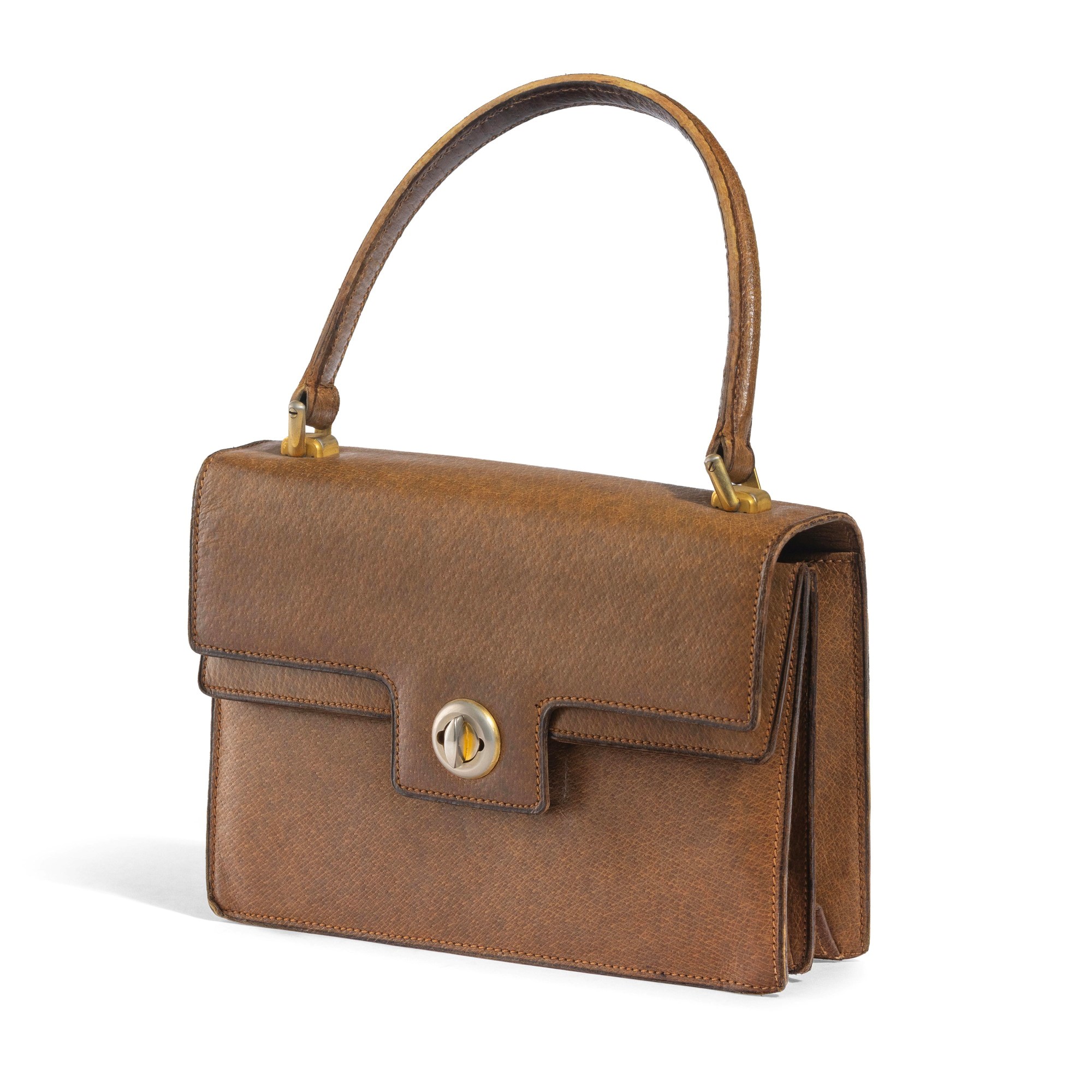 Gucci - Borsa in pelle marrone con portamonete interno rimovibile e specchio