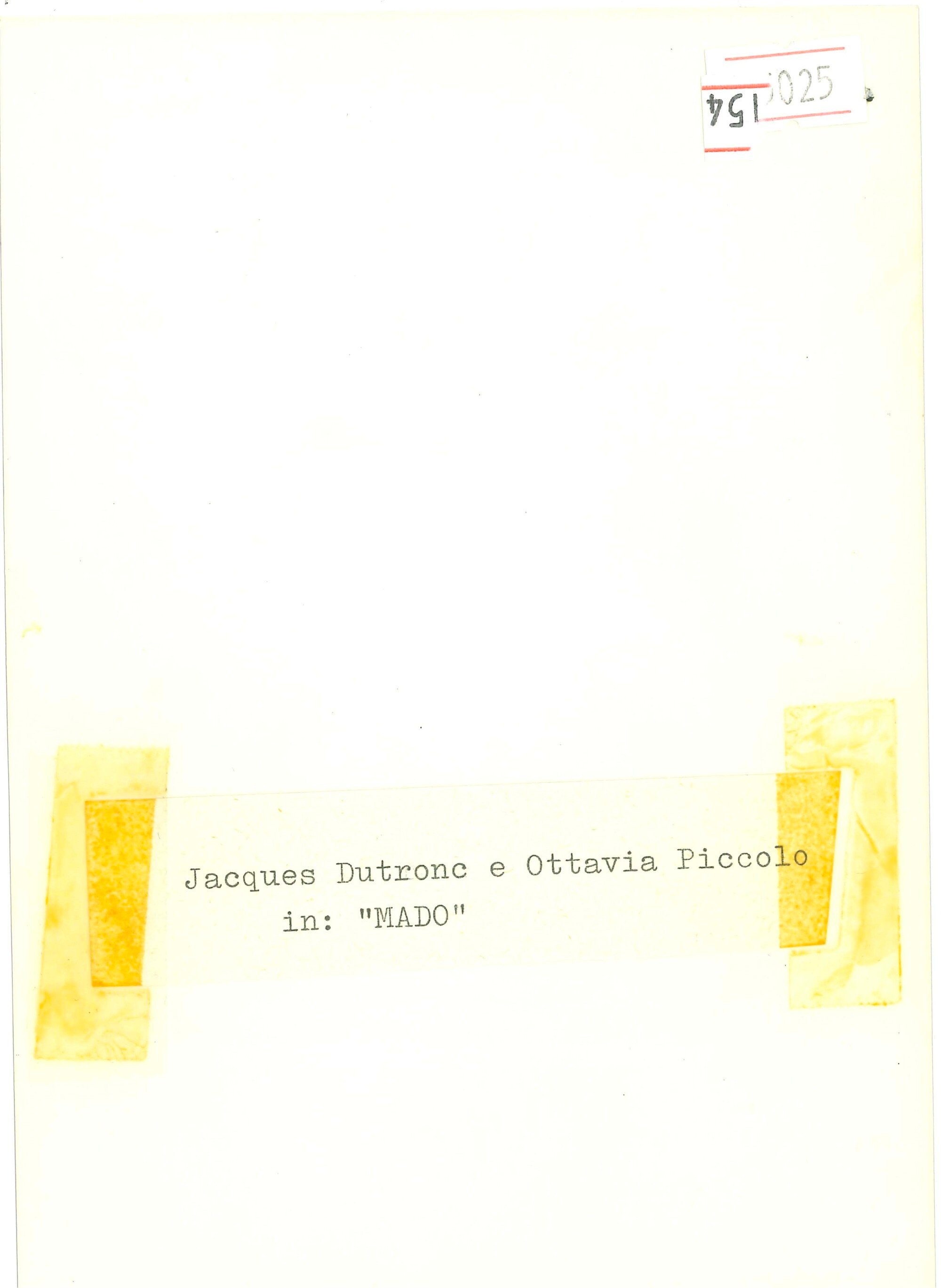 Lotto di quattro fotografie di cinema d’autore Jacques Dutronc e Ottavia Piccolo in "Mado"; Il re...