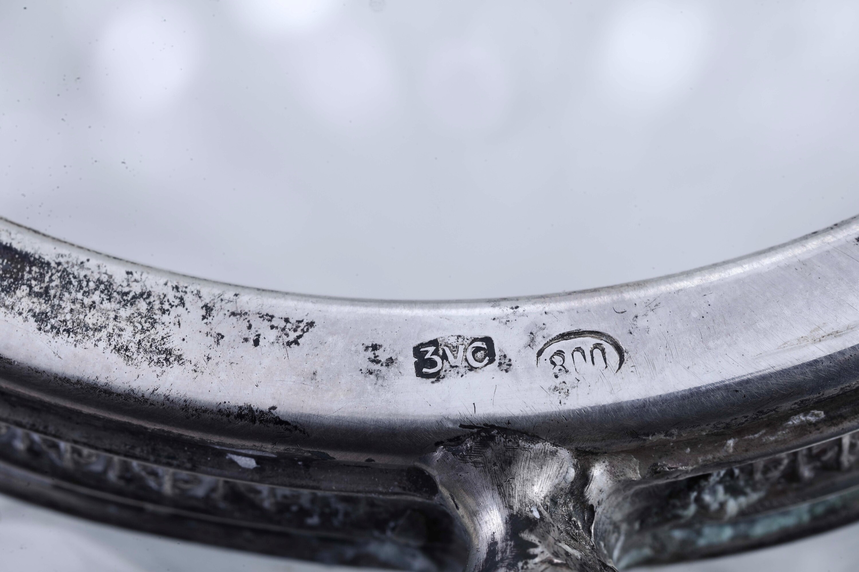 Secchiello per il ghiaccio con pinza, Vetro con montatura in argento, Italia XX secolo