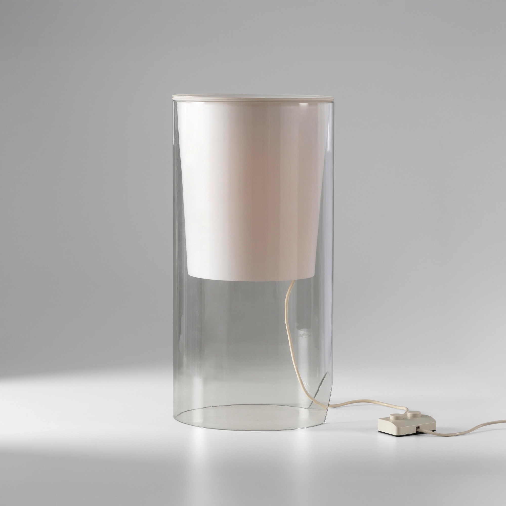 Achille Castiglioni - Lampada da tavolo mod. Aoy, vetro e vetro opalino
