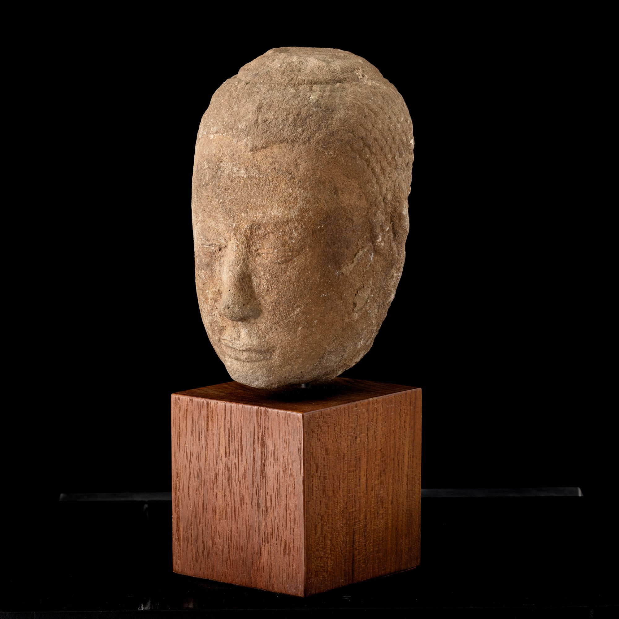 Thailandia, Testa di Buddha in pietra, XIV secolo