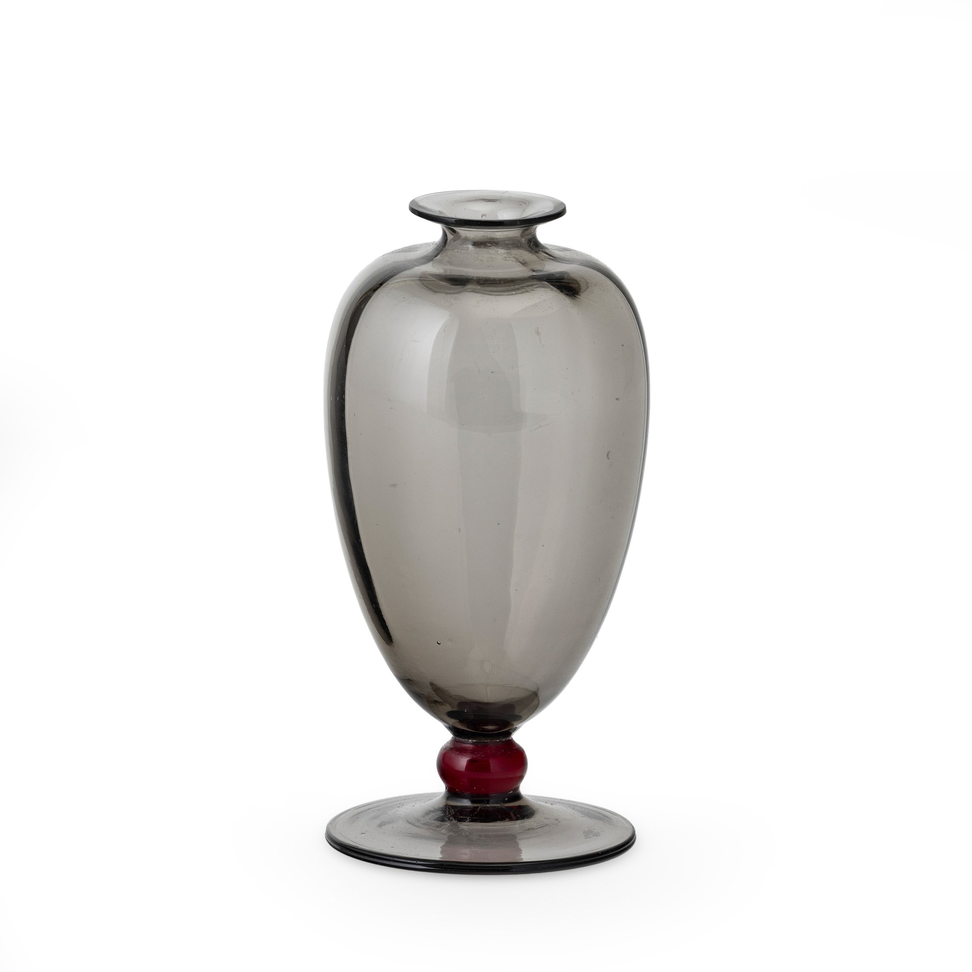 Vaso in vetro soffiato grigio, Murano (XX secolo)