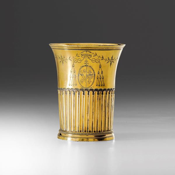 Importante bicchiere da caccia. Roma, 1777-1779. Maestro argentiere Luigi Valadier (1760-1785)
