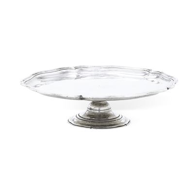 Carron Giovan Battista, Alzata in argento con bordo mistilineo nervato e alto piede circolare, To...