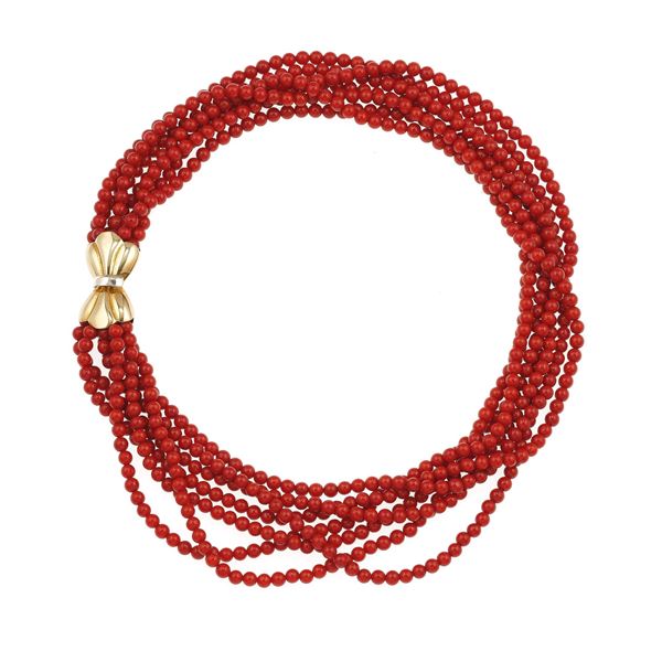 Coral and gold necklace