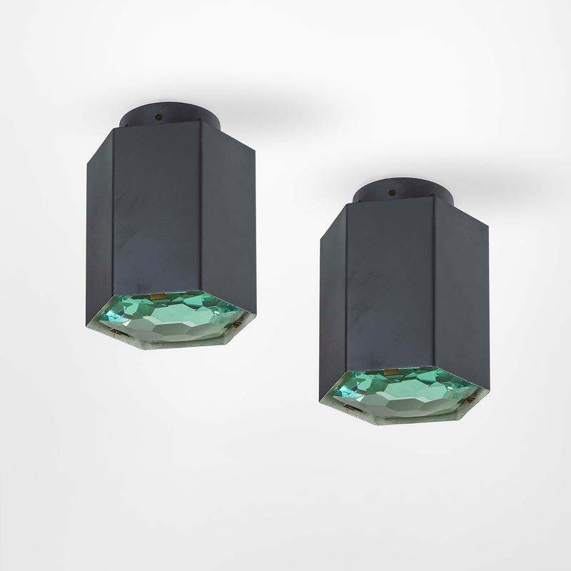 Max Ingrand : Due plafoniere mod. 2208  - Asta Fine Design - Cambi Casa d'Aste