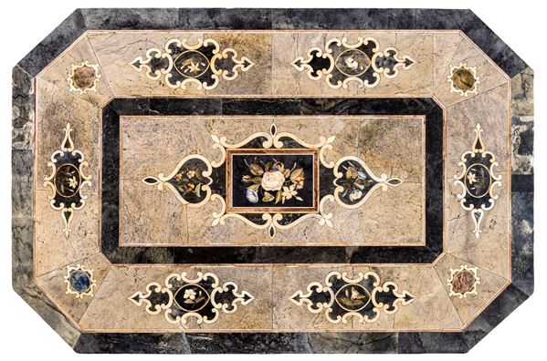 Piano in marmi e pietre dure. Opificio delle Pietre Dure, Firenze, XIX secolo