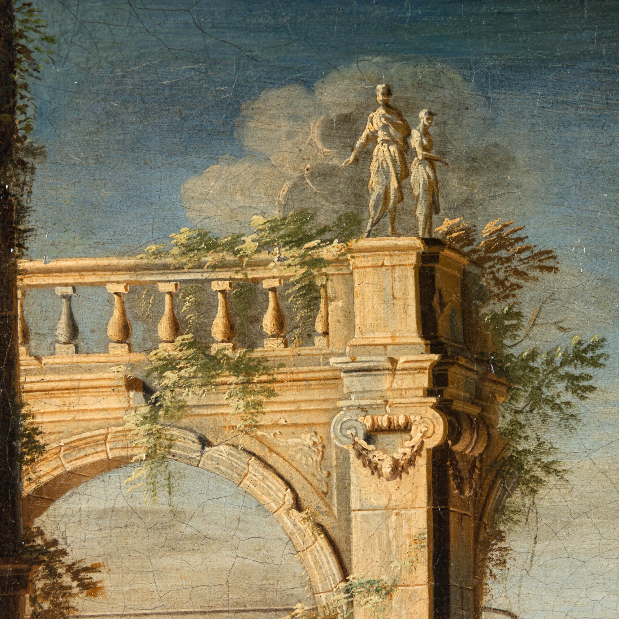 Leonardo Coccorante - Veduta costiera con rovine, figure e imbarcazioni
