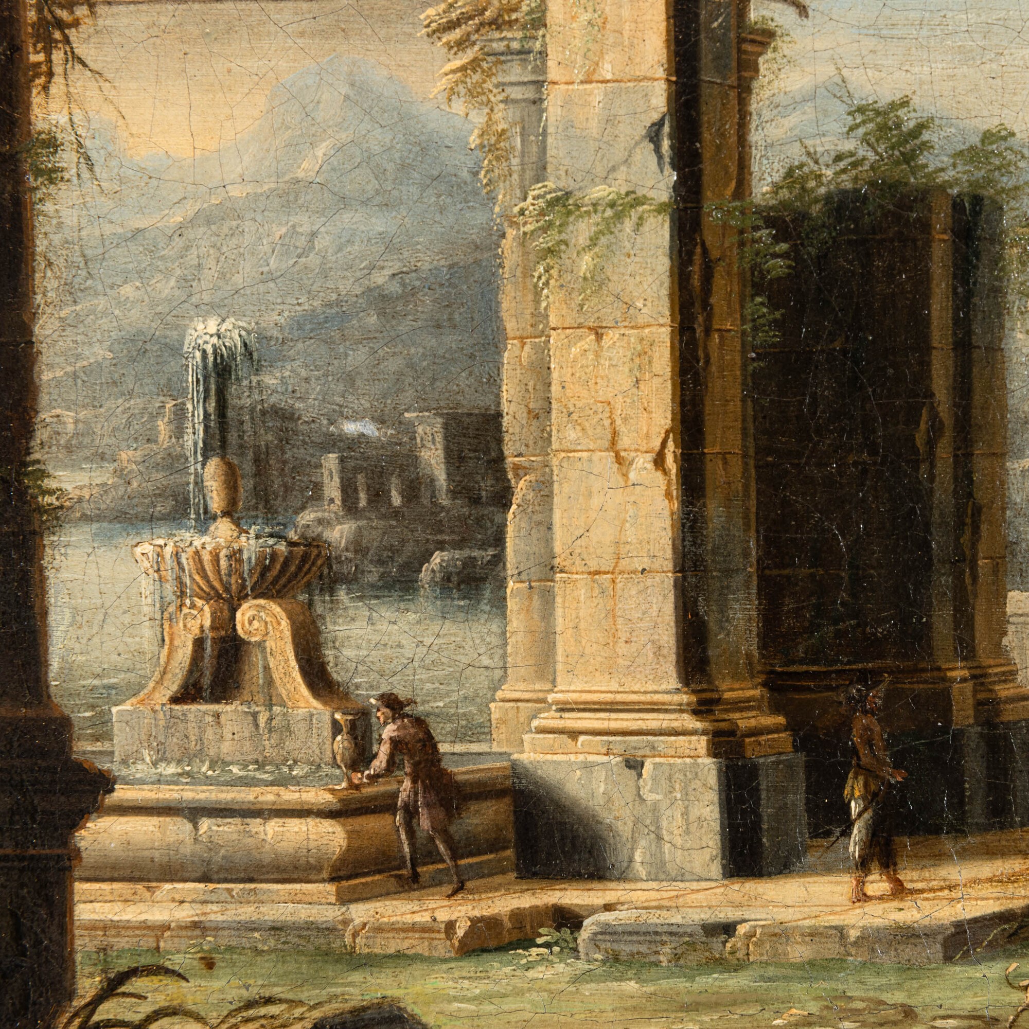Leonardo Coccorante - Veduta costiera con rovine, figure e imbarcazioni