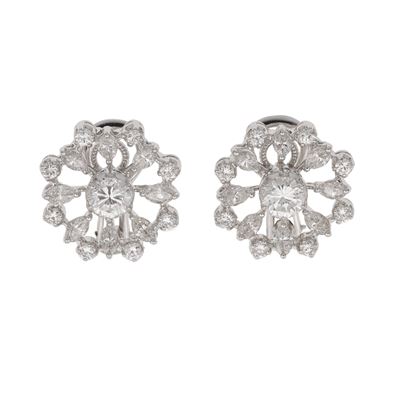 Orecchini con Diamanti Taglio Brillante e Taglio Navettes