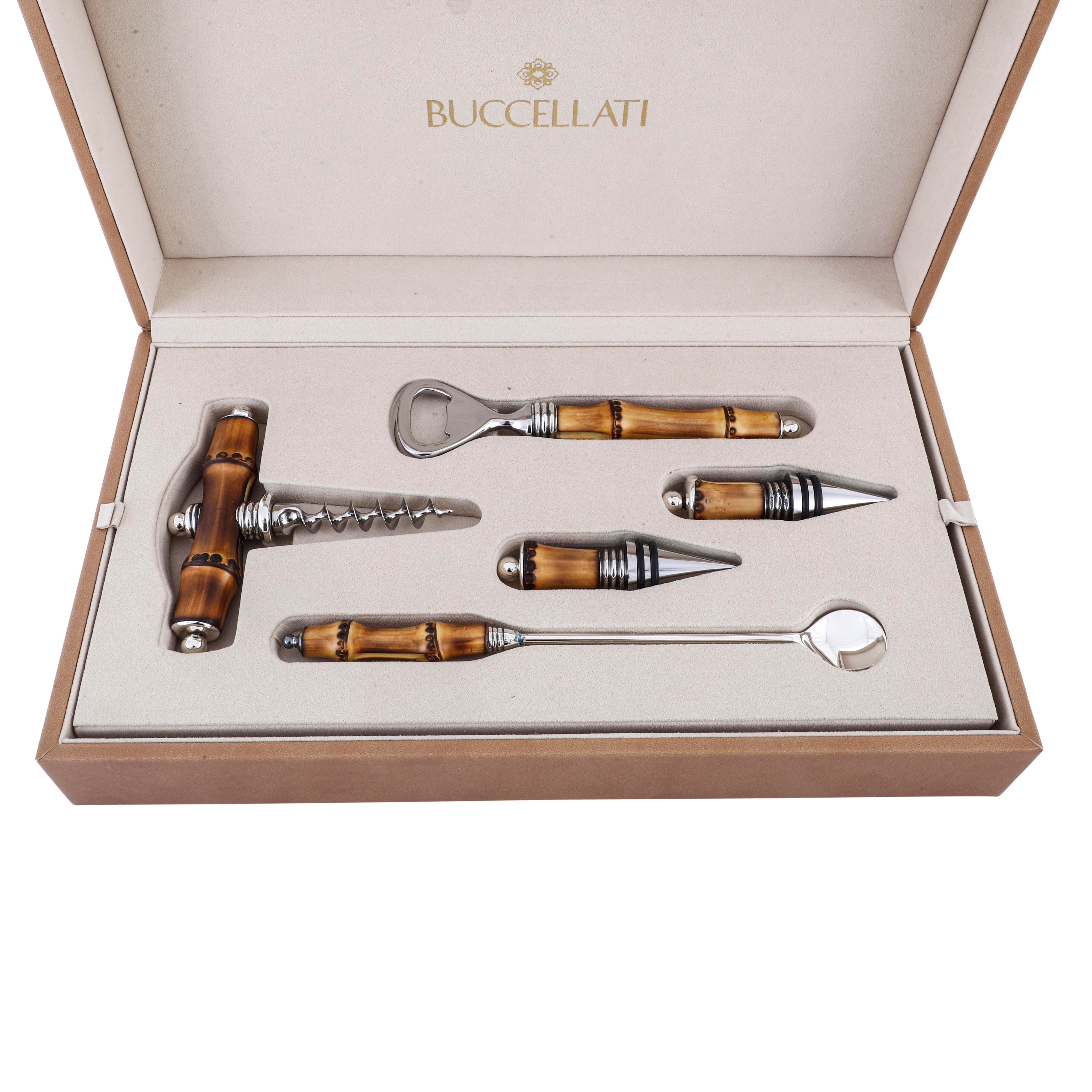 Maison Gianmaria Buccellati, Set Bar Tahiti, argento 925 e altri materiali, XXI secolo