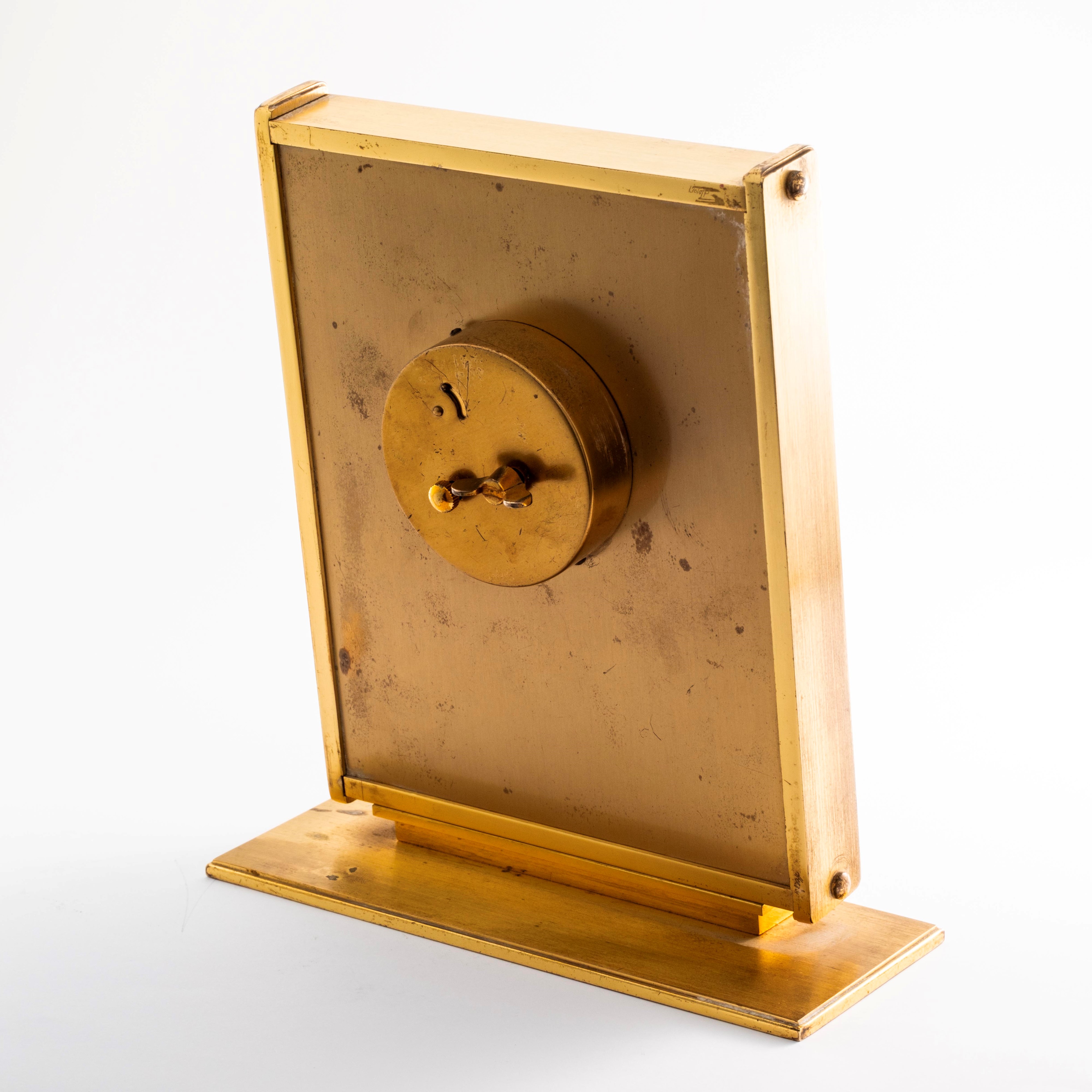 Jaeger-lecoultre - Pendulette 8 Jours in ottone dorato con quadrante argenté e uccellini