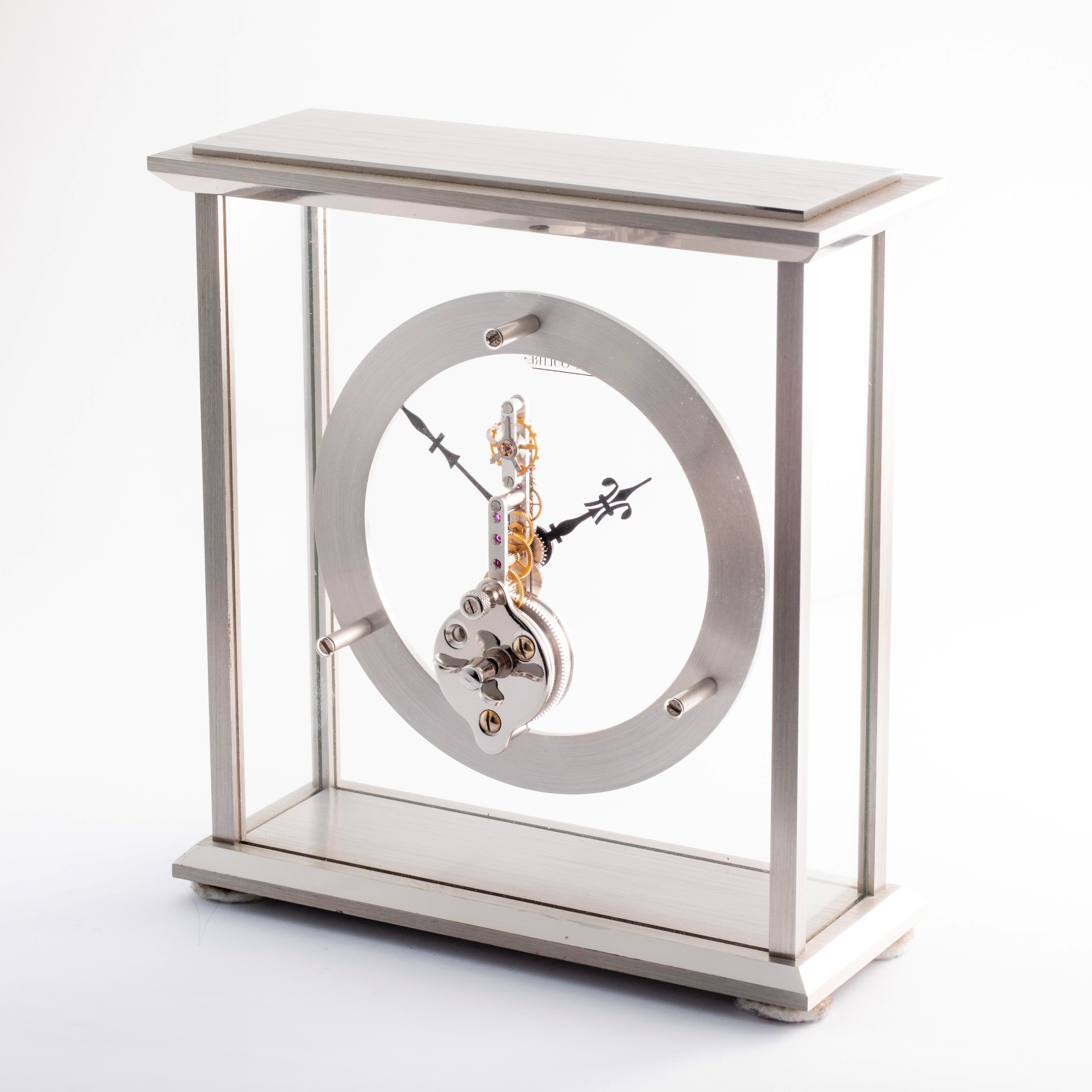 Jaeger-lecoultre - Pendola da tavolo Ref. 508 in acciaio con quadrante ad anello e movimento a vi...