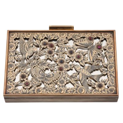 Boucheron, Paris. Minaudière con Piccoli Rubini e Zaffiri Taglio Cabochon