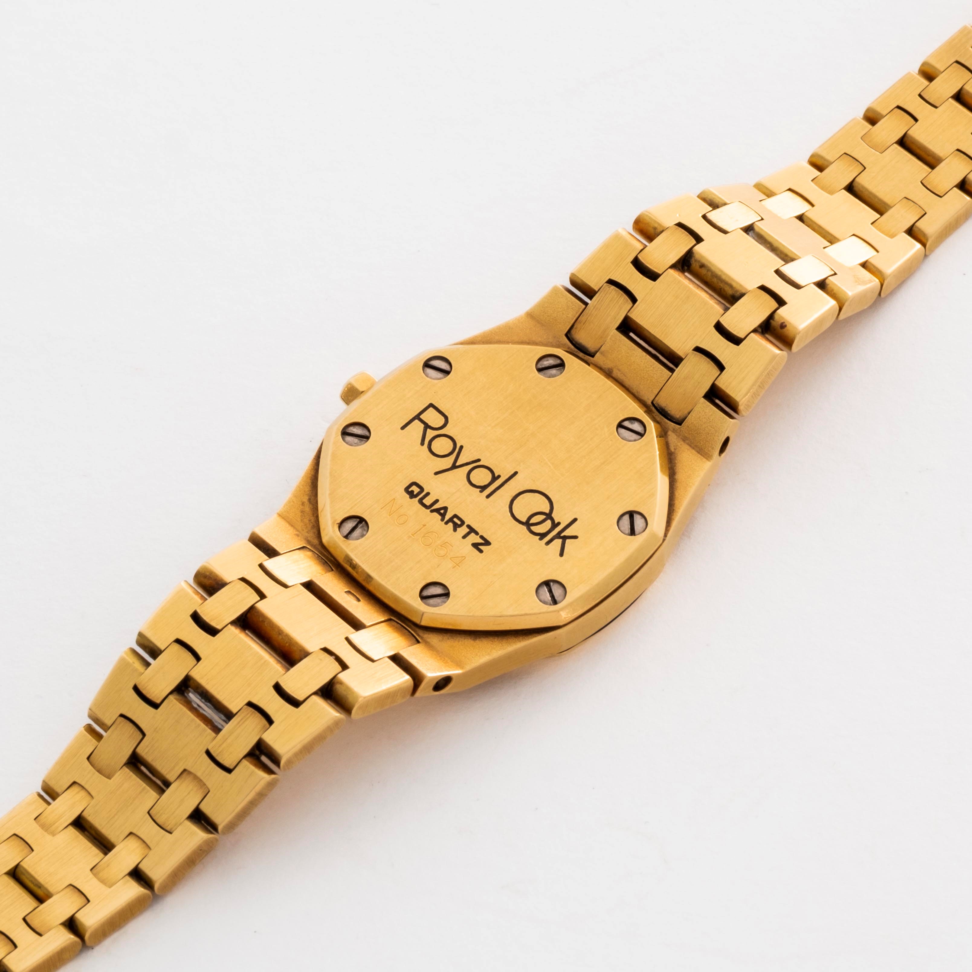 Audemars Piguet - Royal Oak Lady ref. 6007BA, oro giallo 18k, quarzo, quadrante grigio Tapisserie