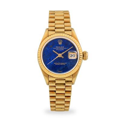 Lady Datejust ref. 6917 in oro giallo 18k con quadrante in Lapislazzuli (circa 1975)