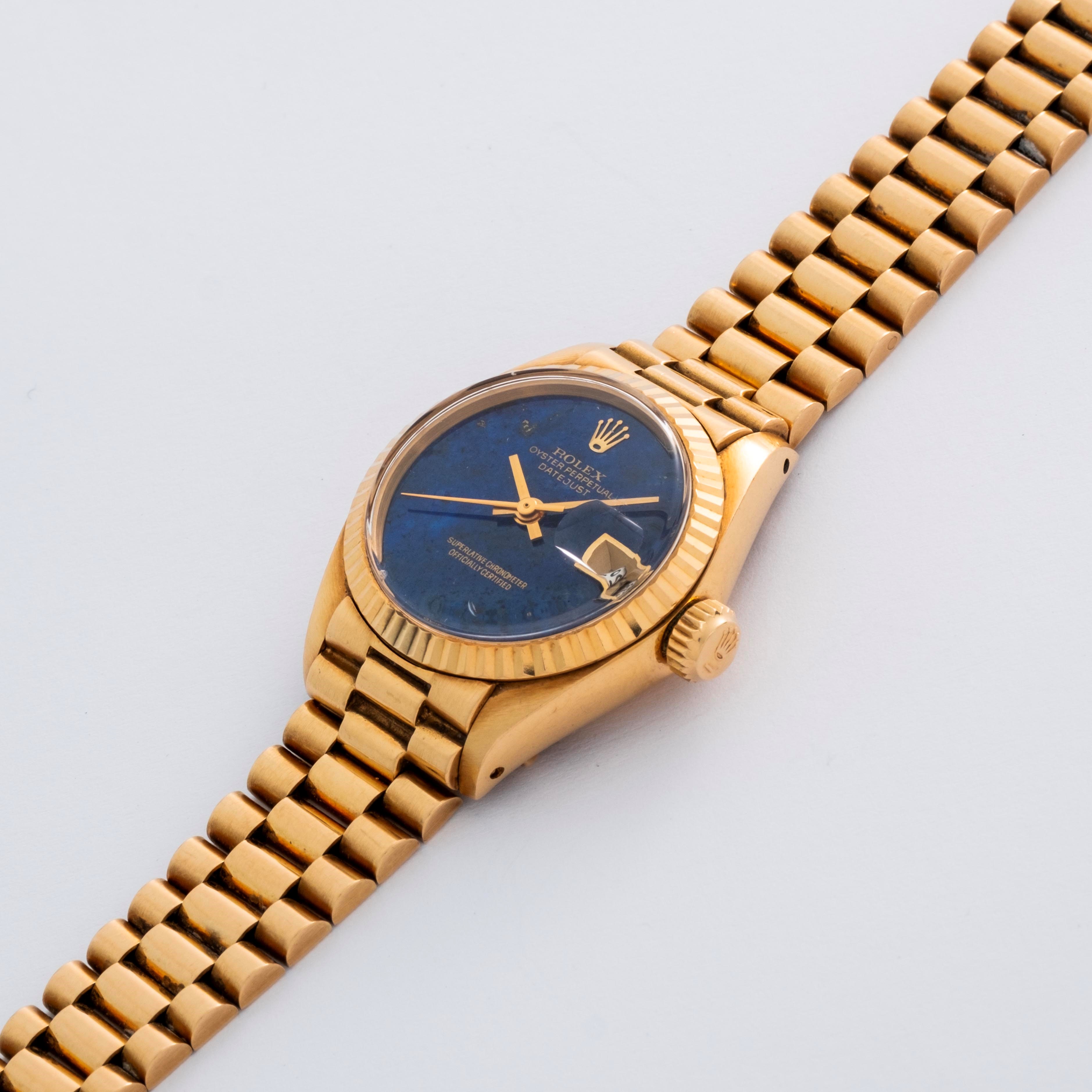 Rolex - Lady Datejust ref. 6917 in oro giallo 18k con quadrante in Lapislazzuli (circa 1975)