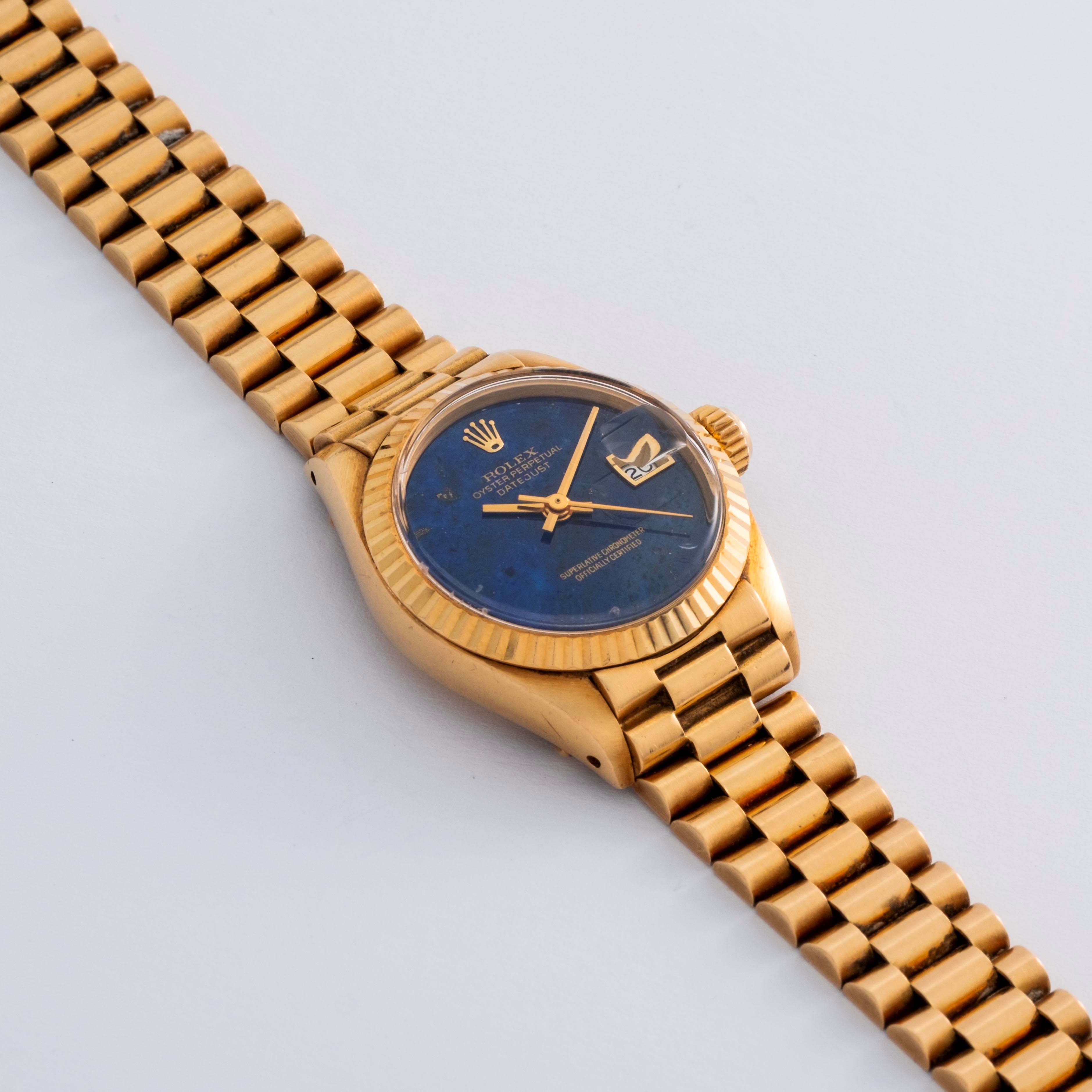 Rolex - Lady Datejust ref. 6917 in oro giallo 18k con quadrante in Lapislazzuli (circa 1975)