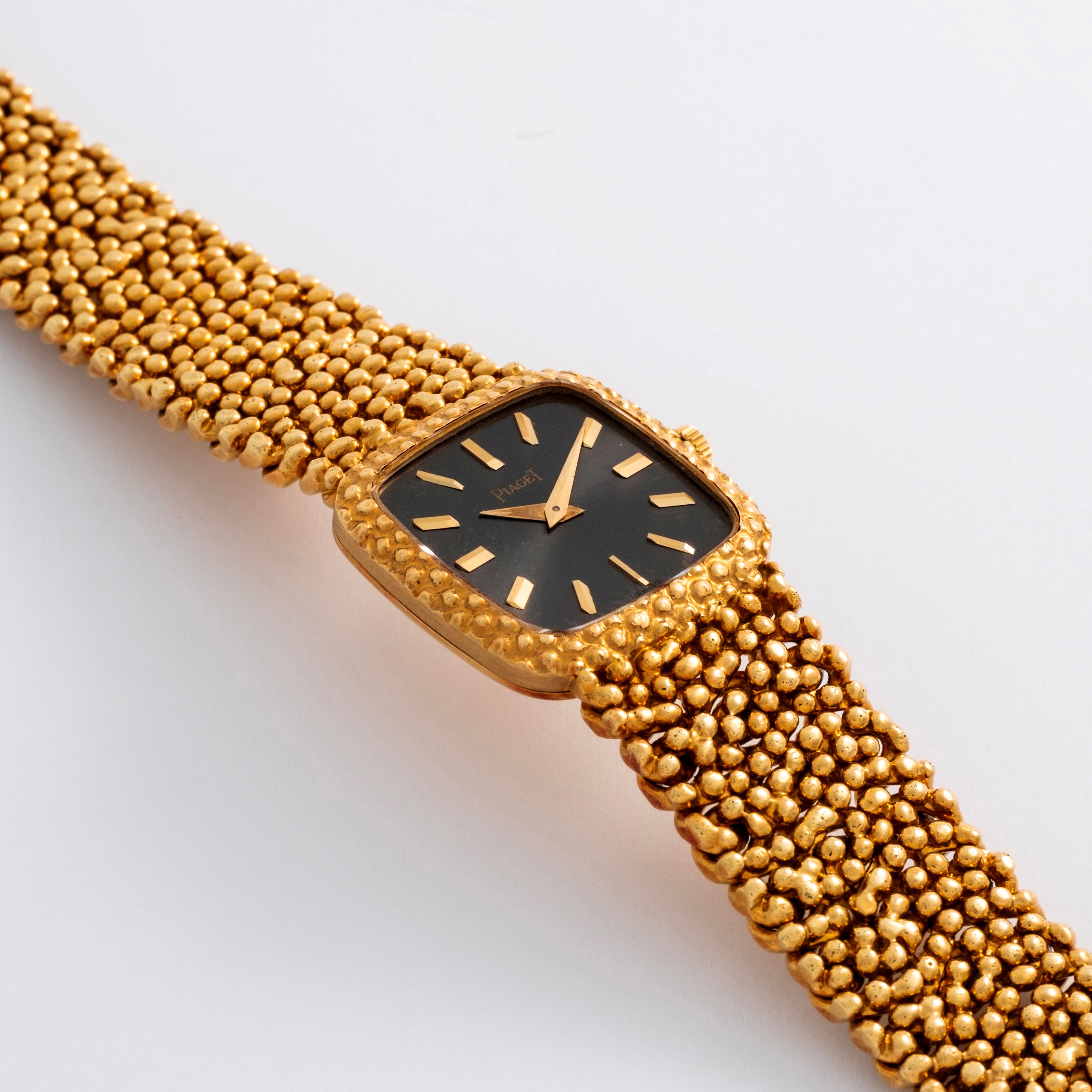 Piaget - Gold Nugget ref. 9902 N17 in oro giallo 18k con quadrante antracite Soleil e bracciale i...