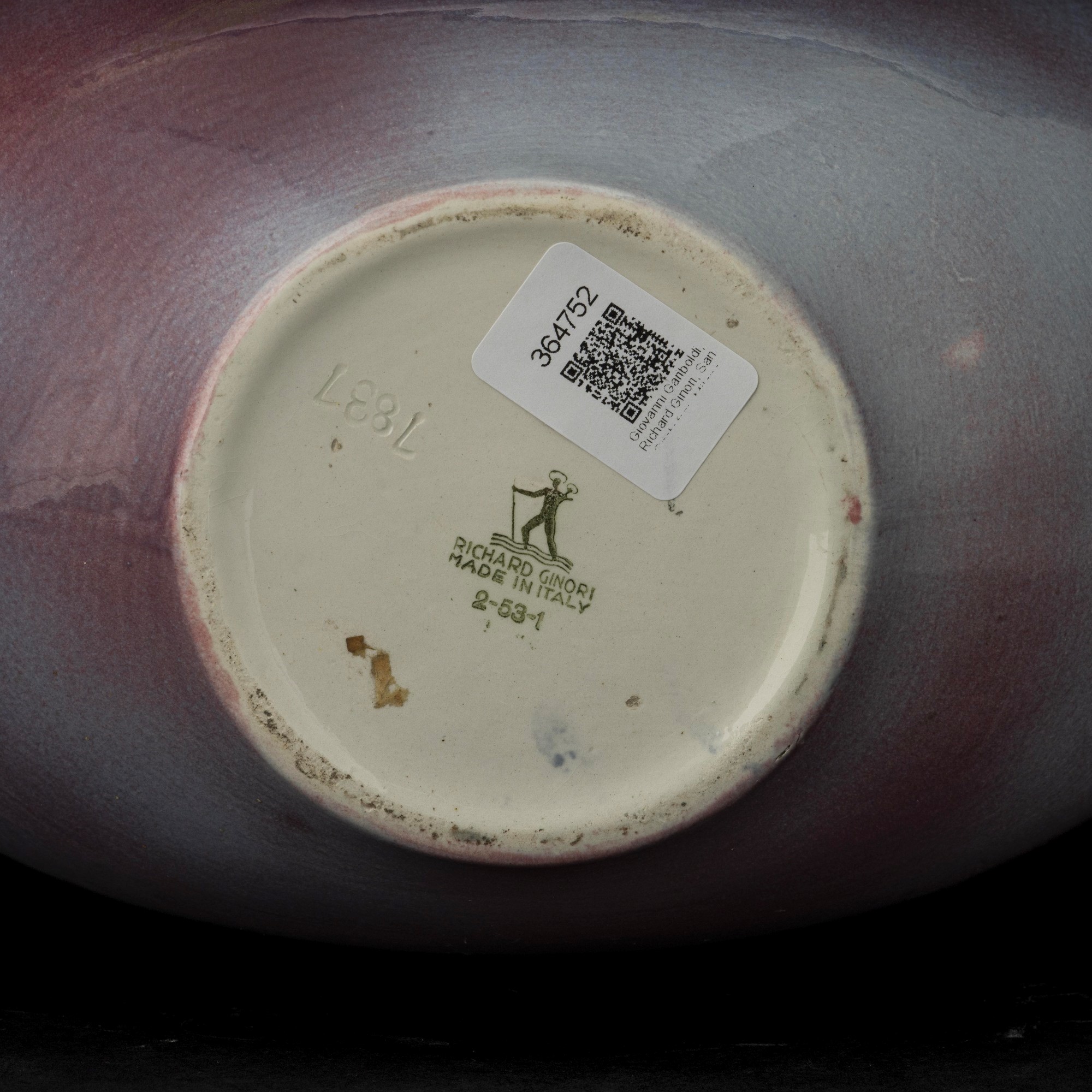 Giovanni Gariboldi - Vaso San Cristoforo per Richard Ginori, terraglia con smalto a lustro spruzz...