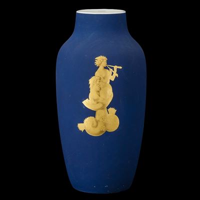 Vaso a balaustro in porcellana con decorazione a sirena e tritone, Pittoria di Doccia, Sesto Fior...