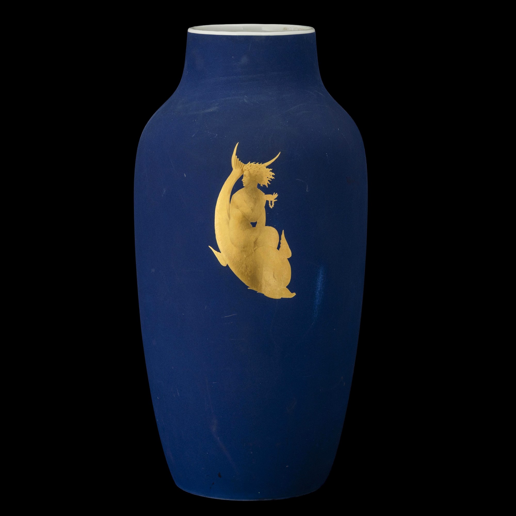Giovanni Gariboldi - Vaso a balaustro in porcellana con decorazione a sirena e tritone, Pittoria ...